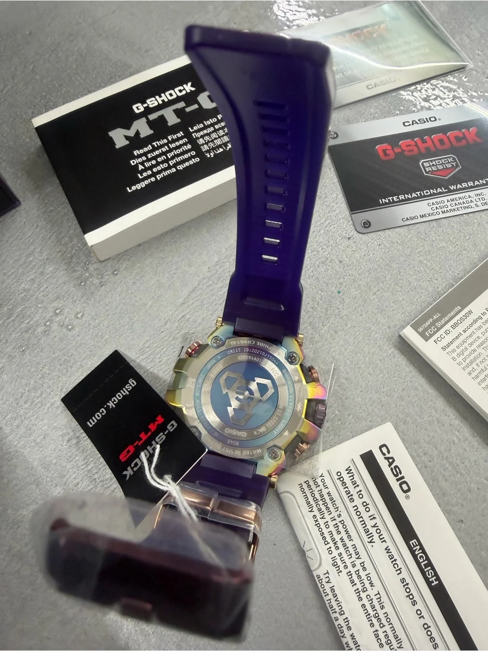 G-Shock MT-G Iridescent Bezel with Purple Strap Men’s Watch